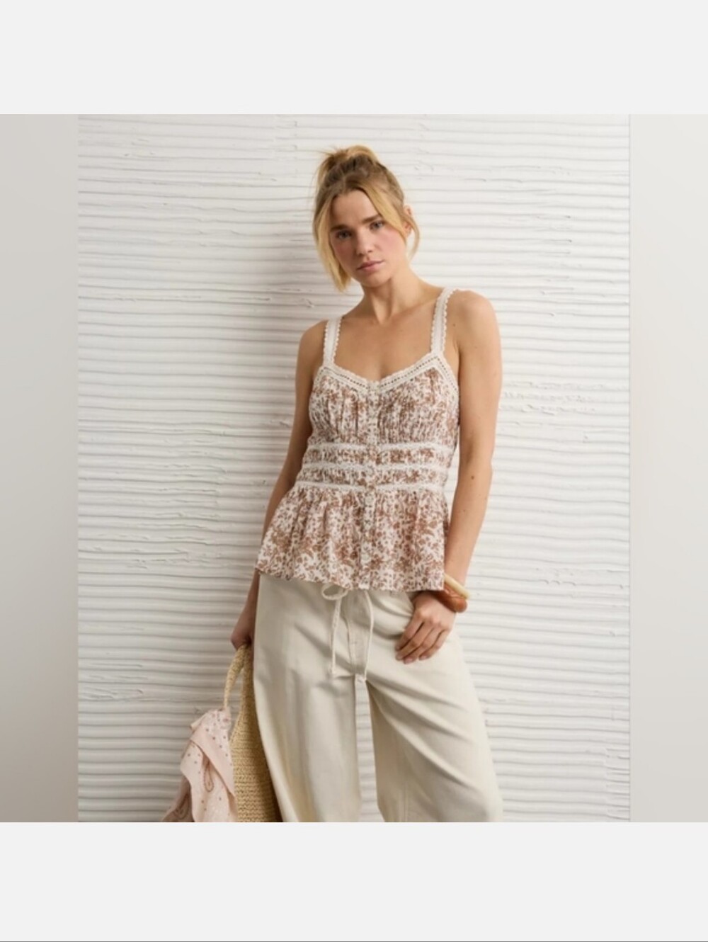 NWT American Eagle Lace Trim Cami Top Size XS